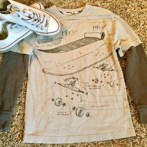 Shaun White boys skater thermal sleeve shirt